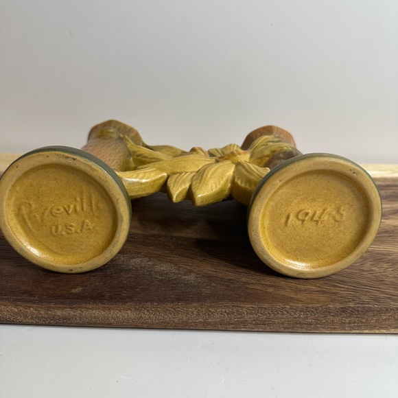 Vintage Roseville Pottery Magnolia Vase With Two Handles 90-7 - Picture 5 of 8